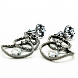 Alternative view of Drop Circles Earrings